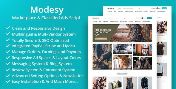Modesy – Marketplace & Classified Ads Script v2.4.1