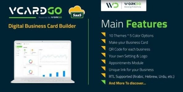 vCardGo – SaaS Digital Business Card Builder v5.4